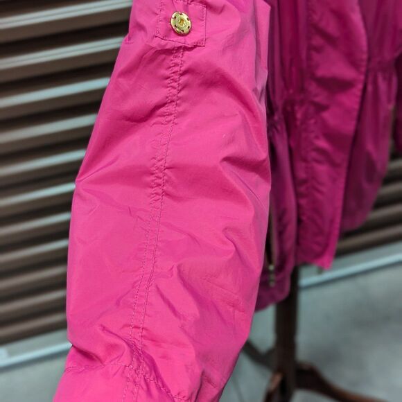 Vintage Women's Pink Fuchsia Retro Fit & Flare Windbreaker Jacket Coat - Picture 7 of 10